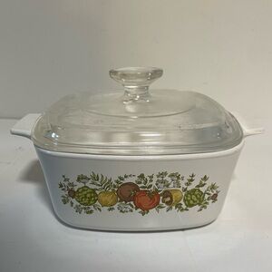 Vintage CorningWare Spice of Life Casserole Dish with Pyrex Lid – 1.5 Qt